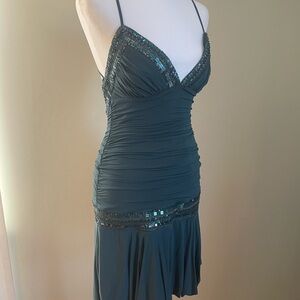 BCBGMaxAzria Teal Sequin Dress